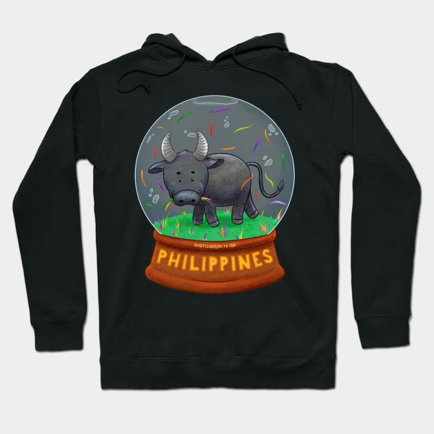 Tamaraw “Grass” (Snow) Globe Hoodie by Sketchbook ni Abi